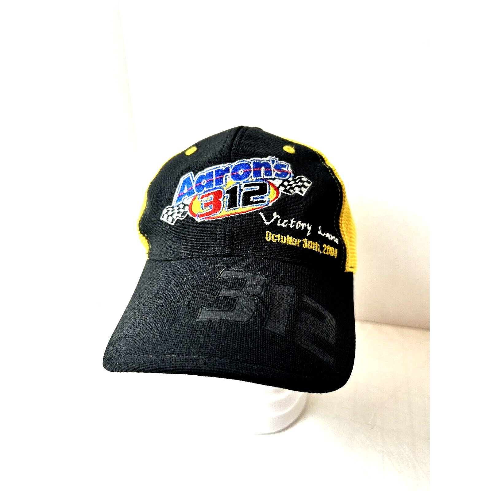 Trucker Cap Aarons 312 2001 Talladega Nascar Dude Adjustable BlackYellow